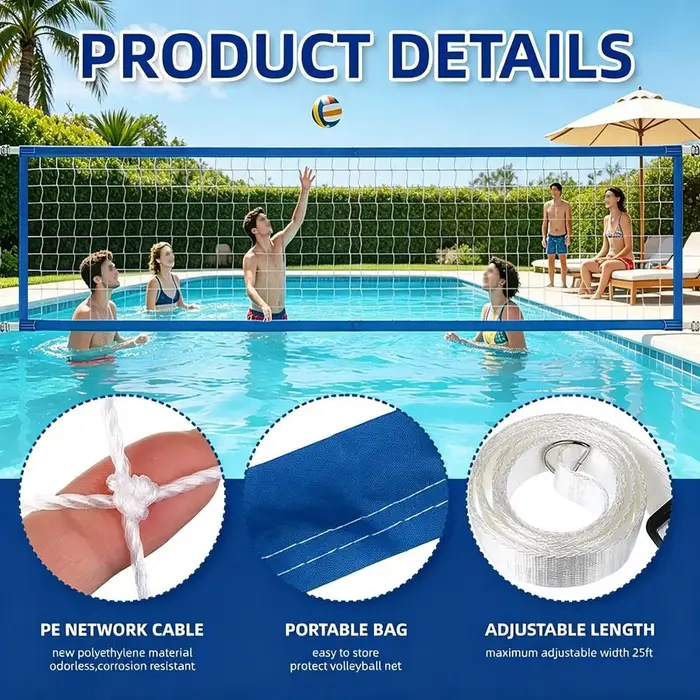 Filet de volley-ball de remplacement pour piscine