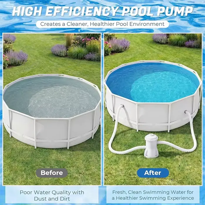 Pompe de circulation d'eau pour piscine, filtre de piscine extérieur pour usage domestique, système de filtration efficace avec tuyaux et filtre pour piscines