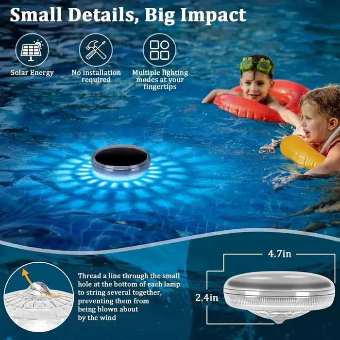 Lampes solaires flottantes pour piscine
