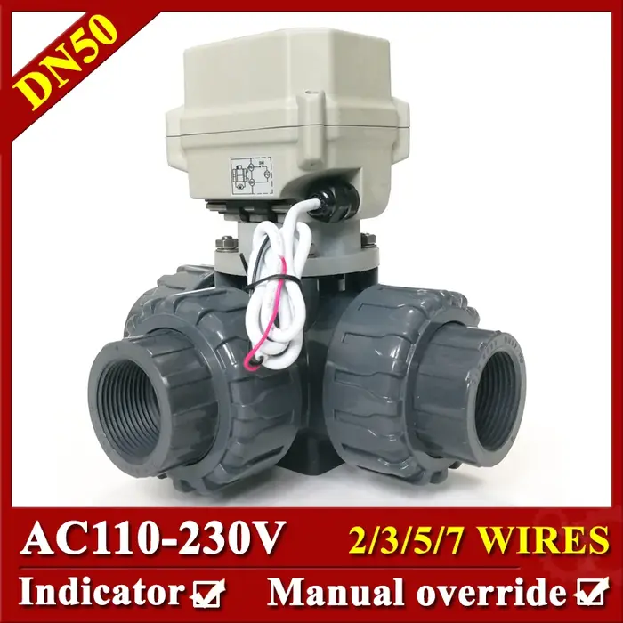 Ture Union – vanne d'eau électrique 3 voies 2 ", DN50, pour l'alimentation en eau de piscine, 110V à