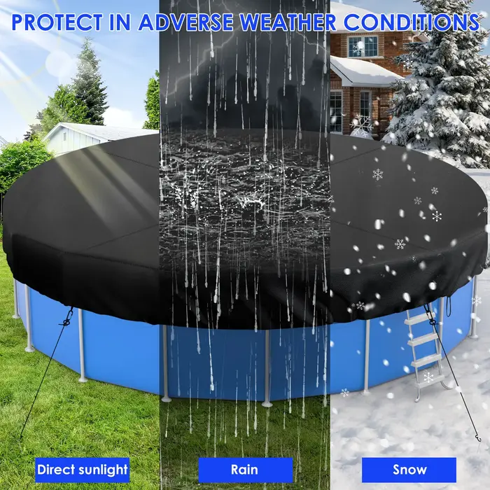 Couverture de piscine ronde avec cordon de serrage