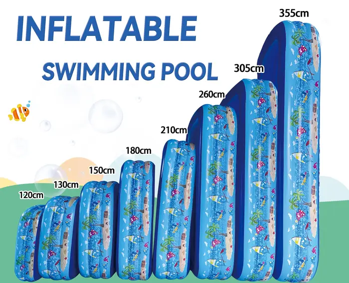 Piscine rectangulaire gonflable de 120 cm pour l'extérieur, piscine gonflable portable en PVC pliabl