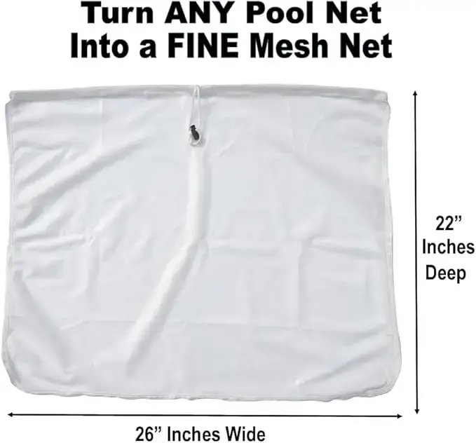Sac en filet pour remplacement de la épuisette de piscine, 26x22 pouces, grande épuisette réglable e