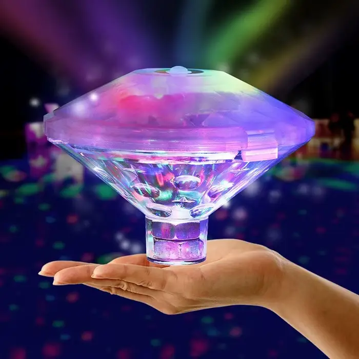 Lampe LED Flottante Colorée en Forme de Diamant, Étanche, RVB, pour Piscine, Étang, Poisson, Précieu