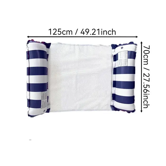 1 pièce Matelas flottant gonflable pliable en PVC à rayures pour piscine et fête aquatique
