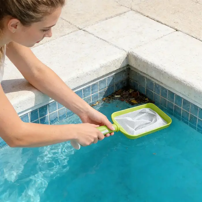 Épuisette de piscine à mailles fines avec manche détachable pour spa