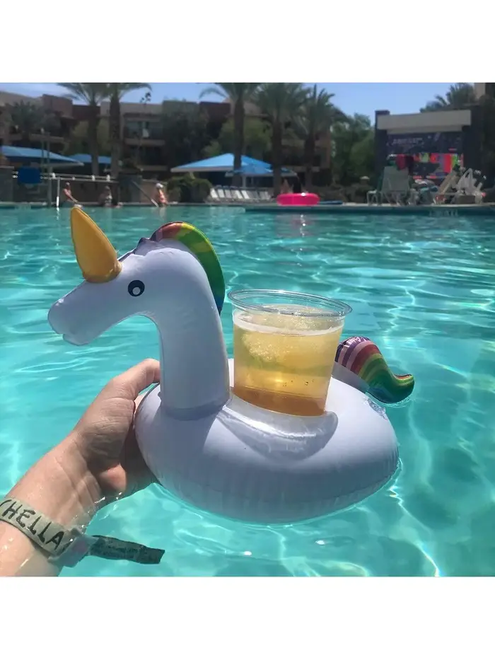 Porte-gobelet gonflable Flamingo Cowijk pour piscine et fête