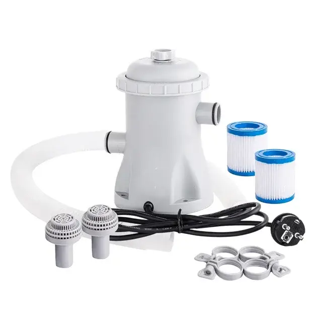 Pompe de filtre de piscine 330 GPH pompe à eau électrique de piscine pour enfants avec 2 cartouches 