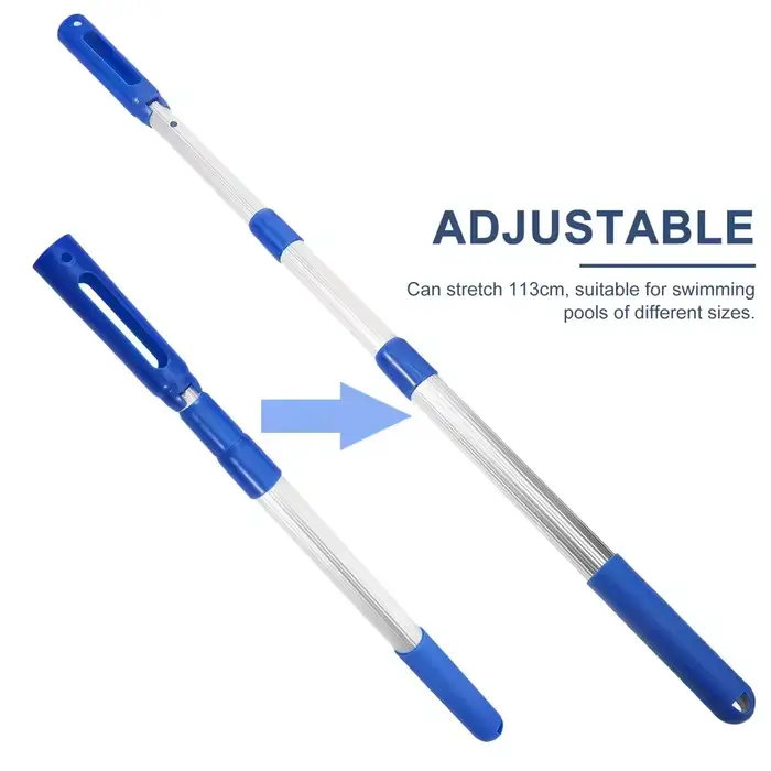Perche télescopique réglable en aluminium et plastique pour épuisette de piscine