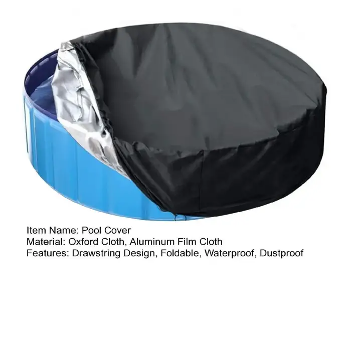 Couverture de piscine ronde pliable avec cordon de serrage