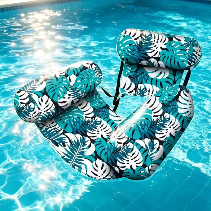 Chaise longue gonflable d'été pour adulte, chaise flottante portable pour piscine, chaise inclinable