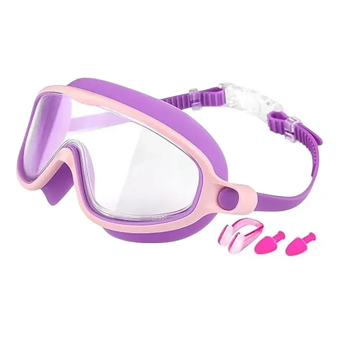 Lunettes de natation antibuée, sans fuite, avec bouchons d'oreille, pince-nez, pour garçons et fille