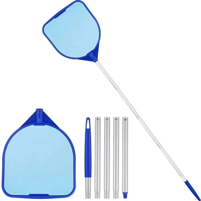Écumoire de piscine robuste avec 5 tiges de connexion, nettoyeur portable manuel pour piscine et spa
