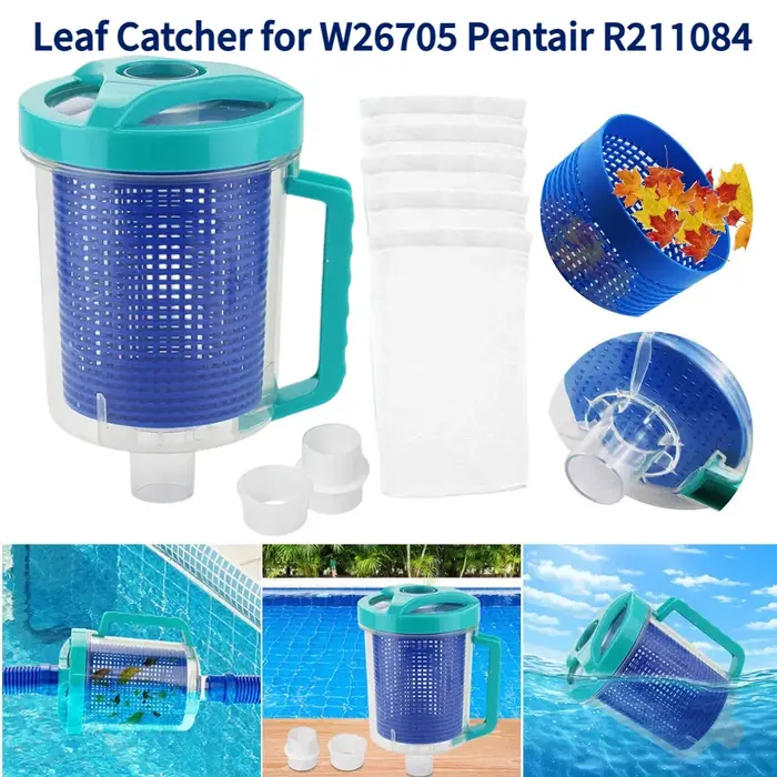 Filtre d'aspirateur de piscine en ligne avec 5 chaussettes d'écumoire