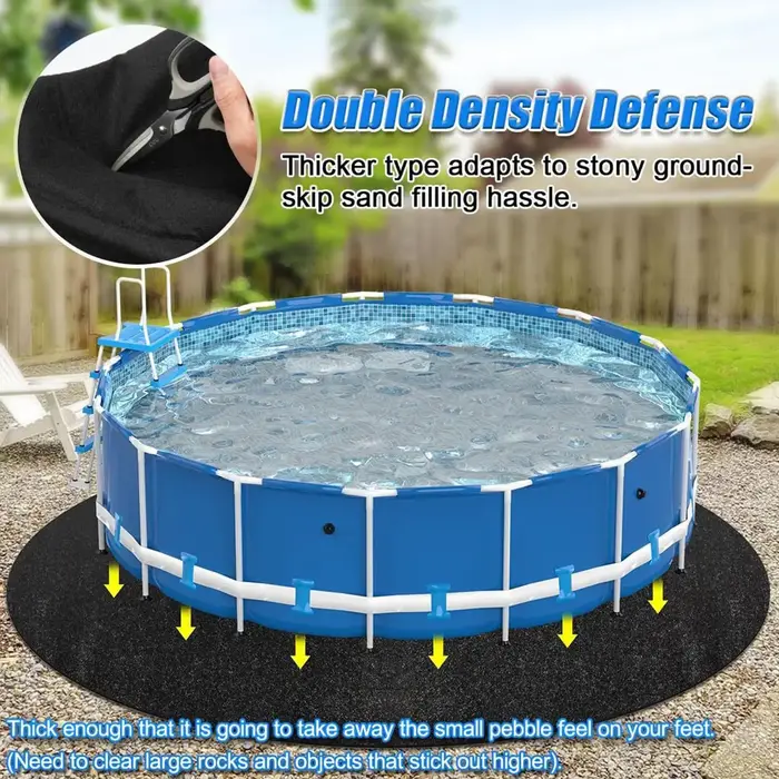 Tapis de protection rond noir pour piscine