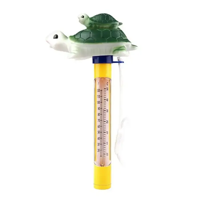 Thermomètre de piscine flottant en forme de tortue verte pour piscine, bain extérieur/intérieur et é