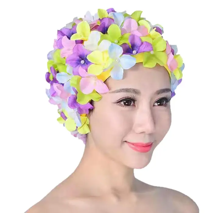 Chapeau de natation pétale 3D bonnets
