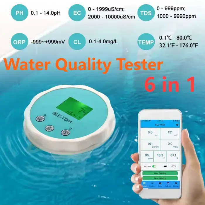 Détecteur de qualité de l'eau 6 en 1