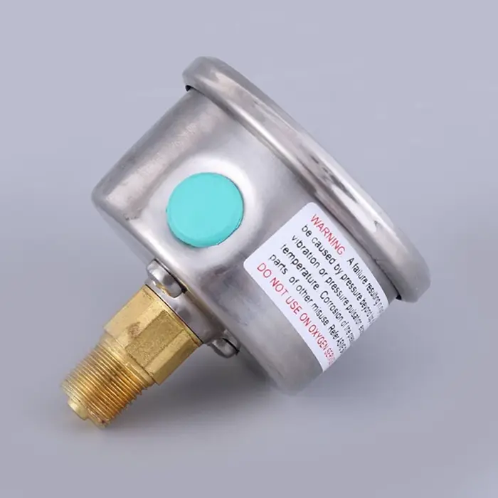 Manomètre de filtre de piscine rempli de liquide de taille 2 "en acier inoxydable pour boîtier 40mpa