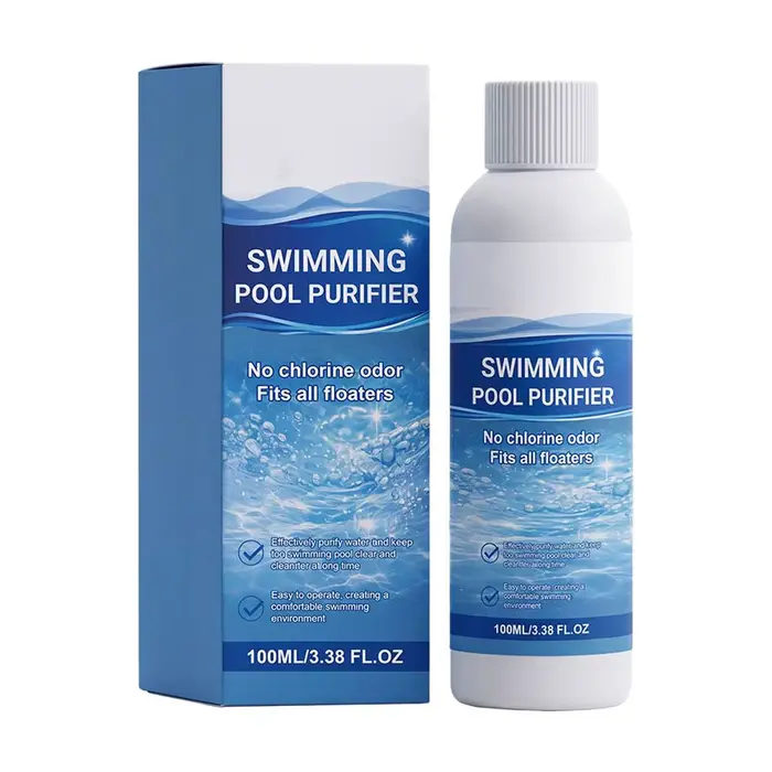 Liquide purificateur de piscine, clarifiant l'eau de piscine, sans odeur, élimine la saleté rapideme