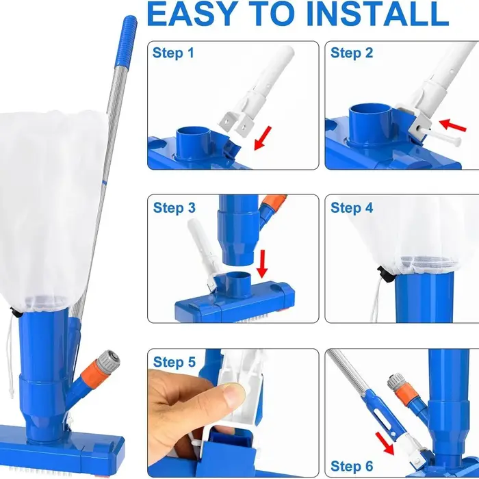 Aspirateur de piscine subaquatique portable 40 pouces avec brosse