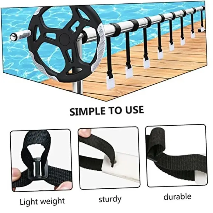 8 sangles de fixation pour couverture de piscine