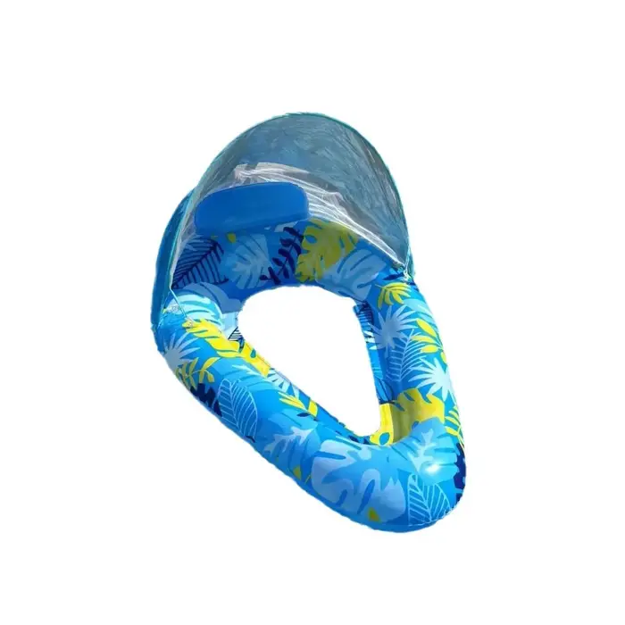 Canapé gonflable flottant pour piscine avec dossier en maille, motif feuilles d'érable, pour adultes