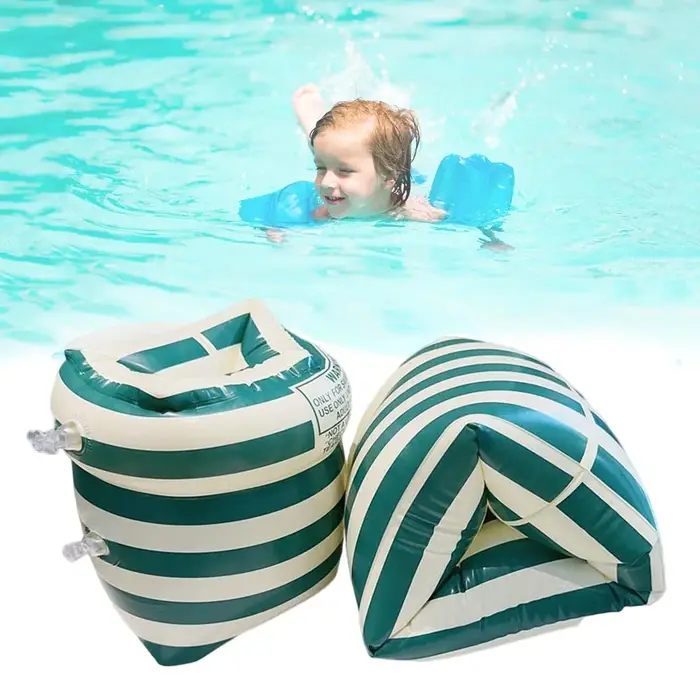 2 brassards de natation gonflables à double chambre à air, flotteurs de piscine en PVC imprimé, pour adultes et enfants, équipement de natation