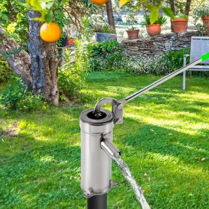 Pompe manuelle en acier inoxydable avec poignée ergonomique