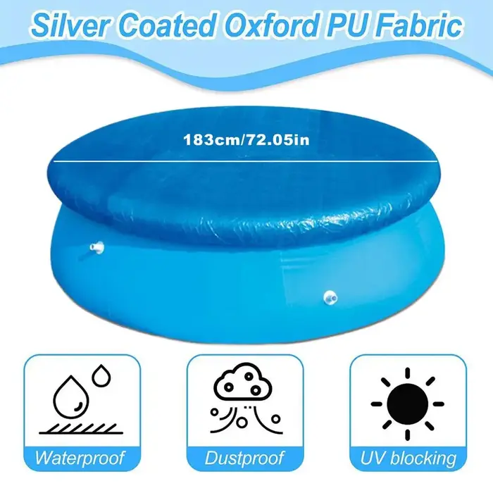 Couverture de piscine 220/290/350cm, protection de sécurité imperméable et anti-poussière avec cordo