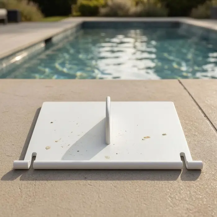 Lame de skimmer de piscine rectangulaire plate de remplacement, style charnière, blanche