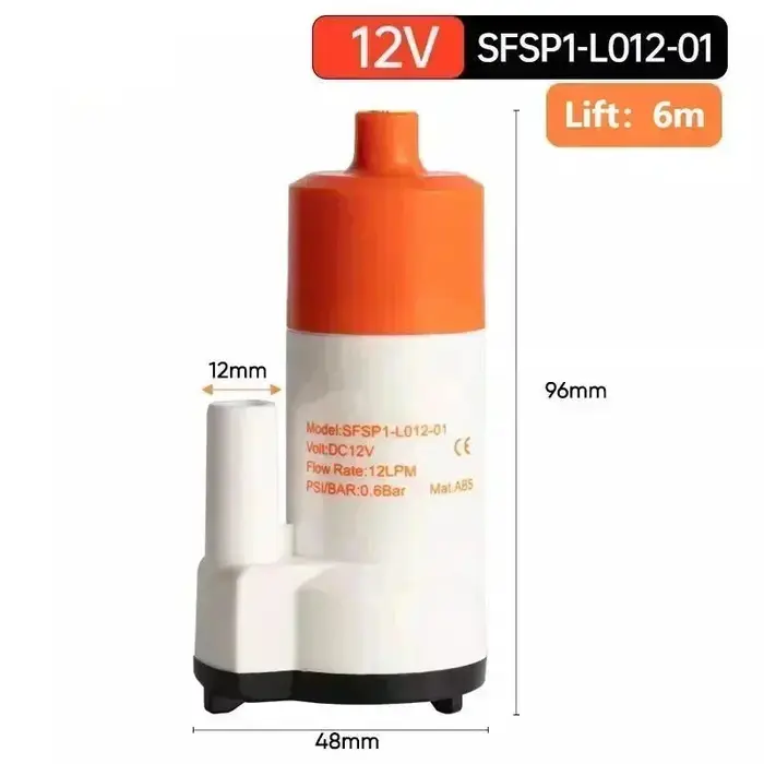 Petite pompe à eau électrique portable, haute levée, mini pompe SubSN, DC, qualité alimentaire, 12V,