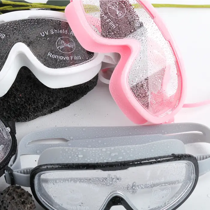 Grands lunettes de natation roses à joint souple