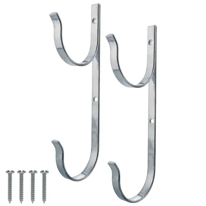 Lot de 2 supports de piscine en aluminium pour perches télescopiques - Rangement