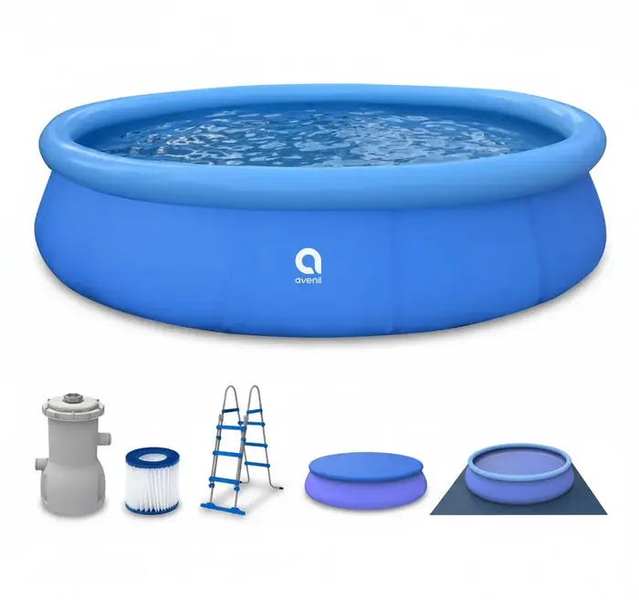 Piscine gonflable 15' x 36' (4,5m x 90cm), piscine hors sol, matériau PVC LamTech, grande piscine familiale pliable pour extérieur