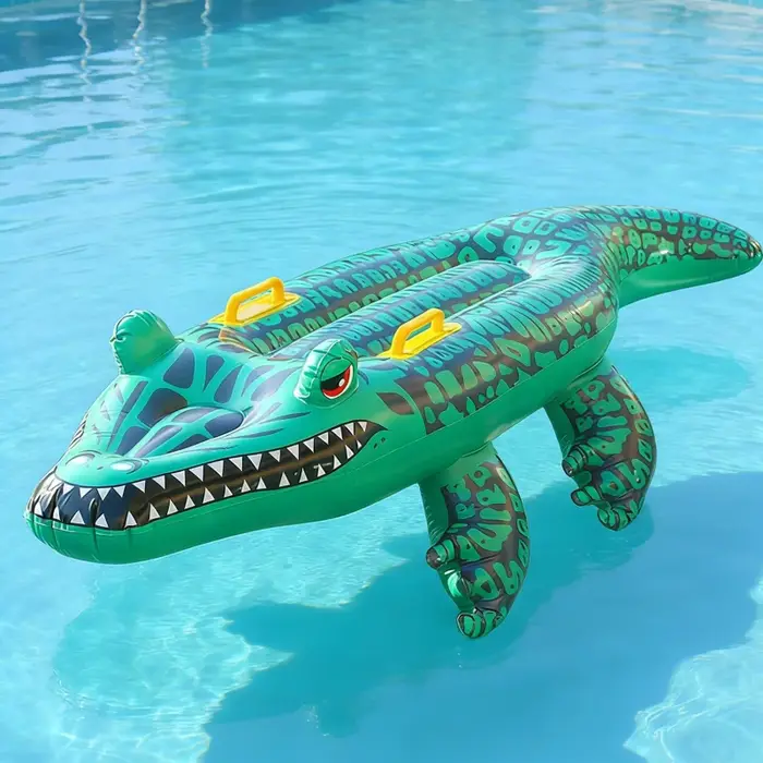 Jouets gonflables d'été pour piscine, tapis flottant en forme de crocodile de 140 cm, pour enfants e