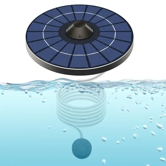 Pompe à oxygène d'étang d'aérateur d'étang flottant solaire avec tuyau d'air et oxygénateur d'aquari