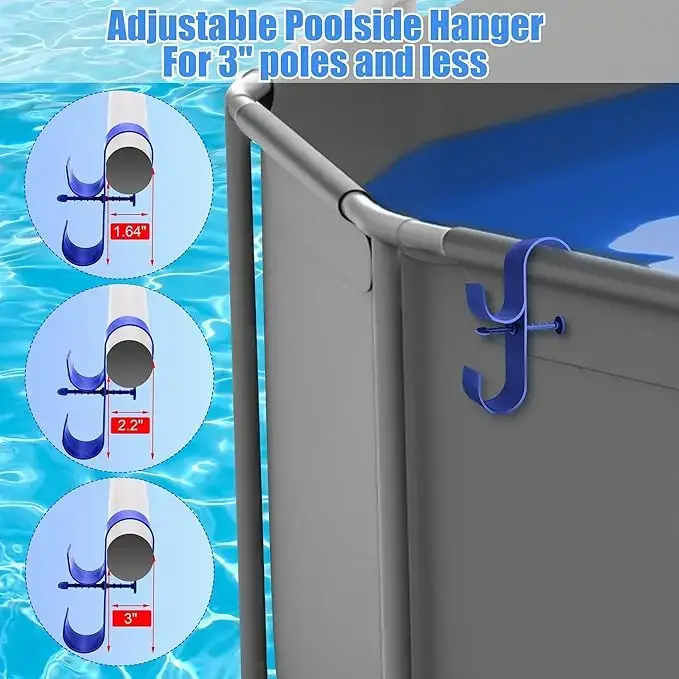 Support de filet d'écumoire de feuilles de piscine au bord