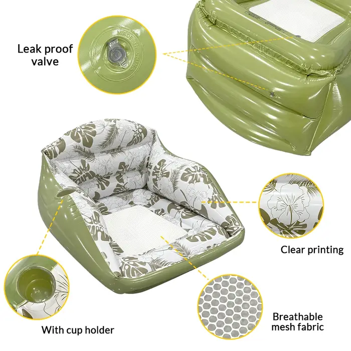 1 chaise longue gonflable flottante pour piscine