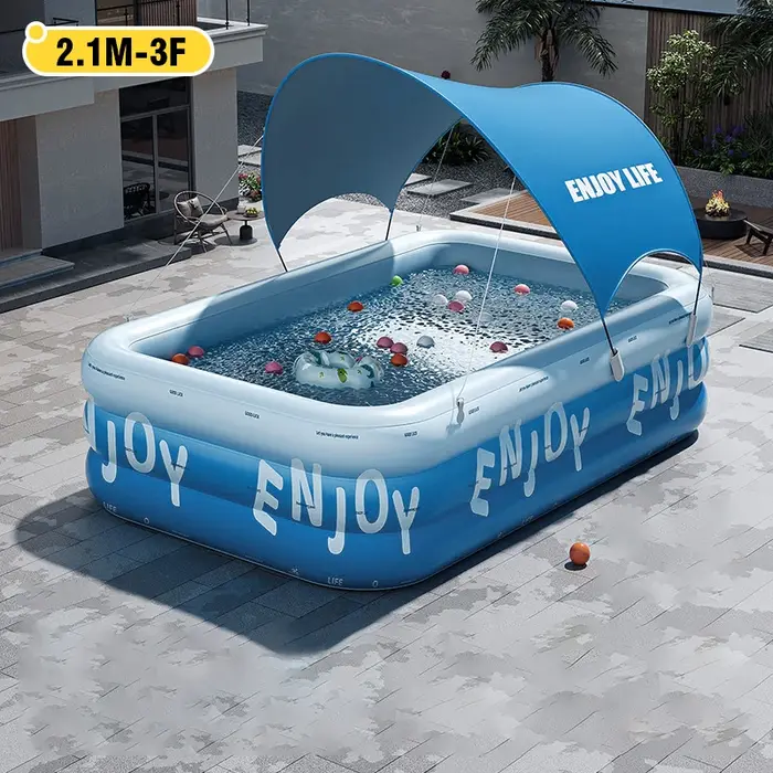Piscine gonflable familiale à 3 couches, grande et épaisse, pour intérieur et extérieur, idéale pour