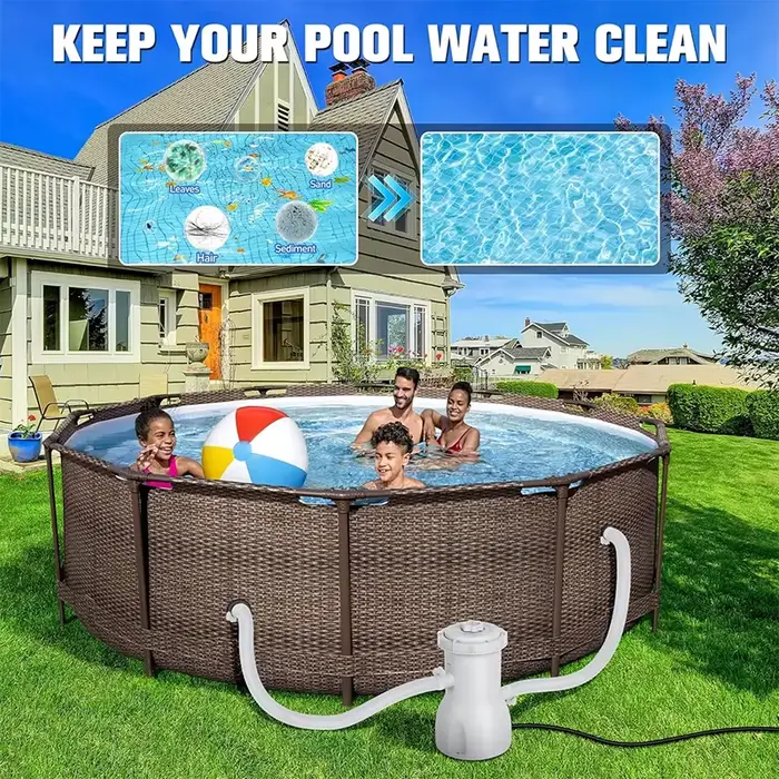 Pompe de circulation d'eau pour piscine, filtre de piscine extérieur pour usage domestique, système de filtration efficace avec tuyaux et filtre pour piscines