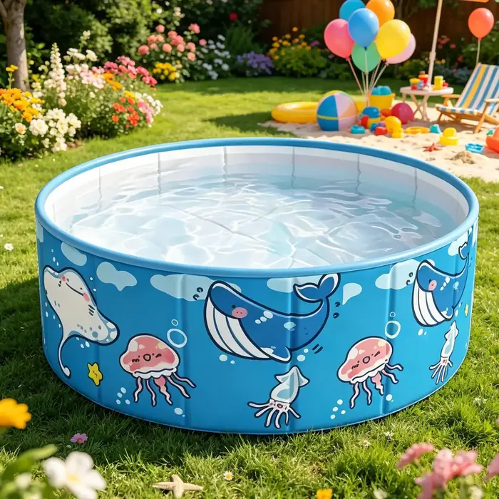 Piscine pour enfants 90x45cm, non gonflable, pliable, grande piscine pour enfants, baignoire pour animaux de compagnie, pour extérieur, jardin, plage, été