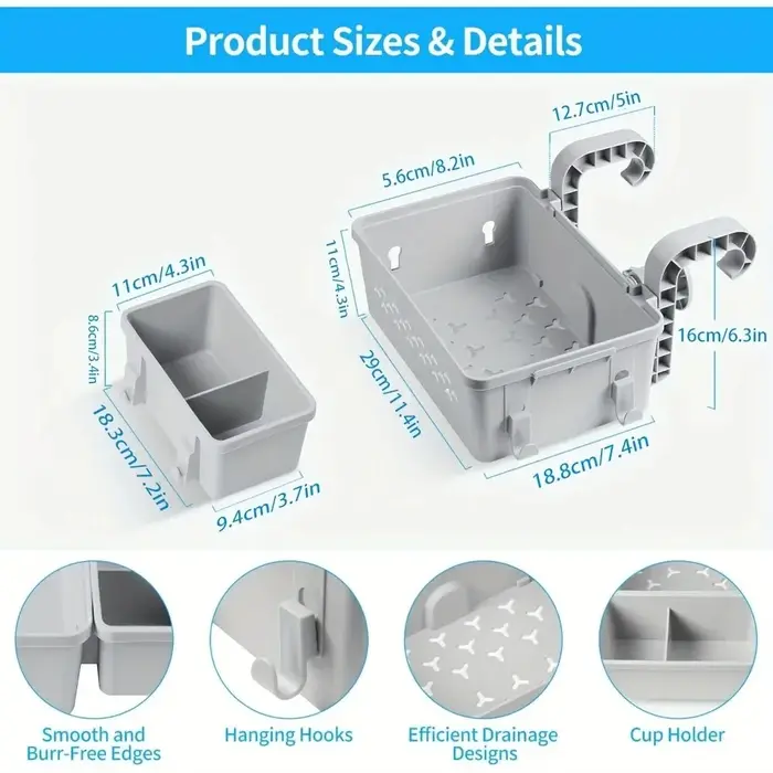 Mir de rangement pour piscine avec porte-gobelet