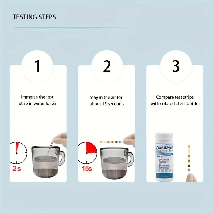 Bandes de test d'eau 6-en-1 pour piscine et spa