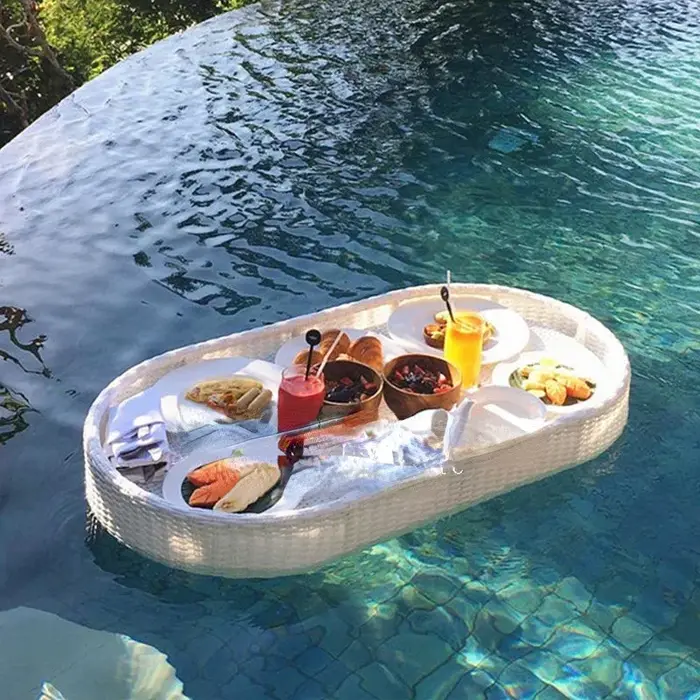 Plateau de petit déjeuner flottant pour piscine