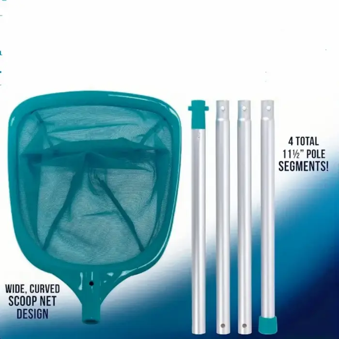 Épuisette à feuilles en métal pour piscine - Râteau durable pour les débris fins dans les piscines enterrées/hors sol