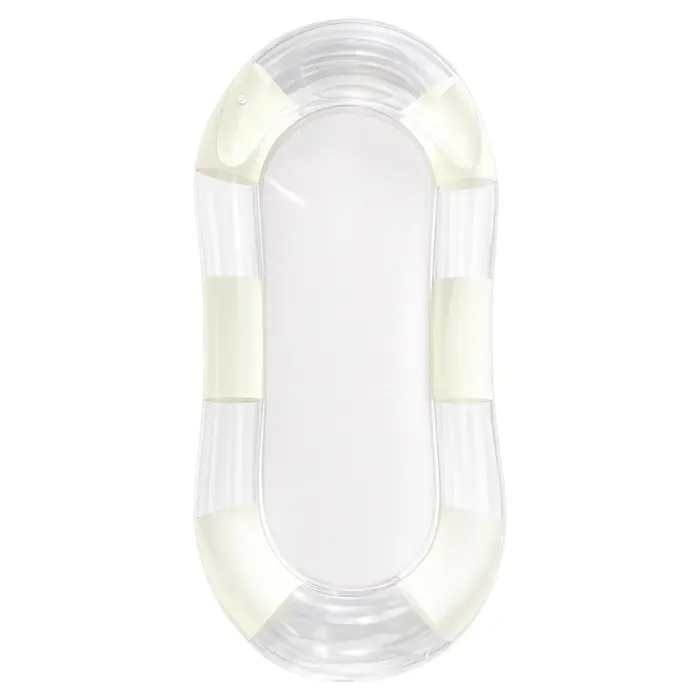 Chaise longue flottante épaissie avec dossier et rayures à paillettes, lit flottant pour piscine, id