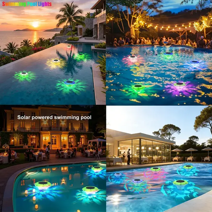 Lampe flottante LED solaire pour piscine avec fonction de changement de couleur