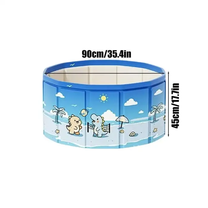 Piscine pliable antidérapante de 90/120/160 cm avec tuyau de vidange, baignoire extérieure pliable, 