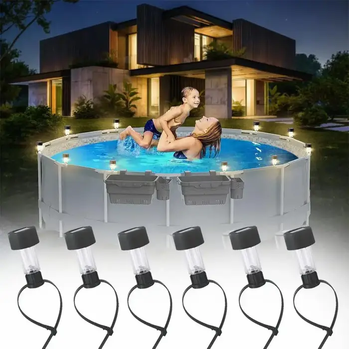 1/6 pièces LED lampe solaire piscine lumières étanche